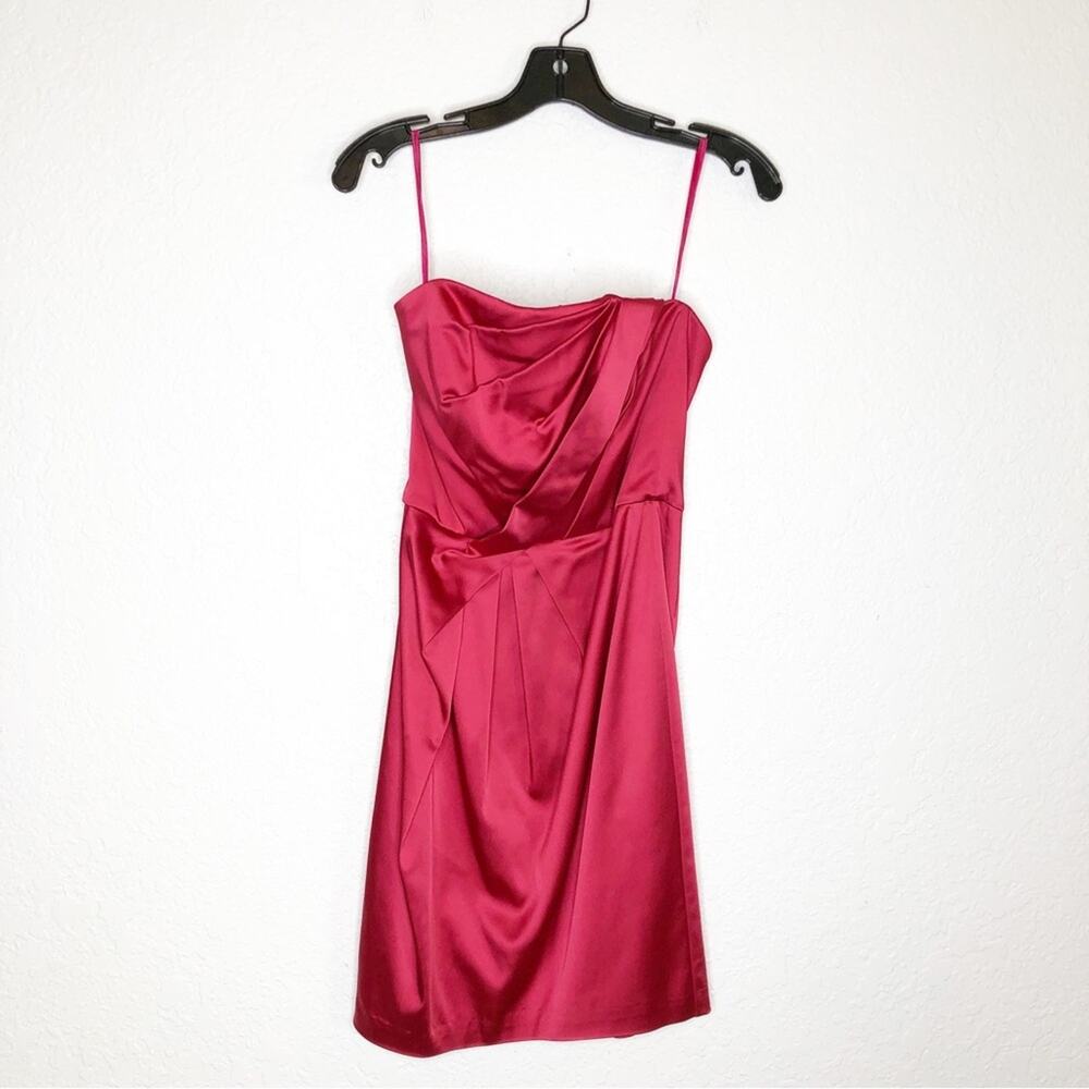 WHBM raspberry pink strapless pleated bust dress size 00